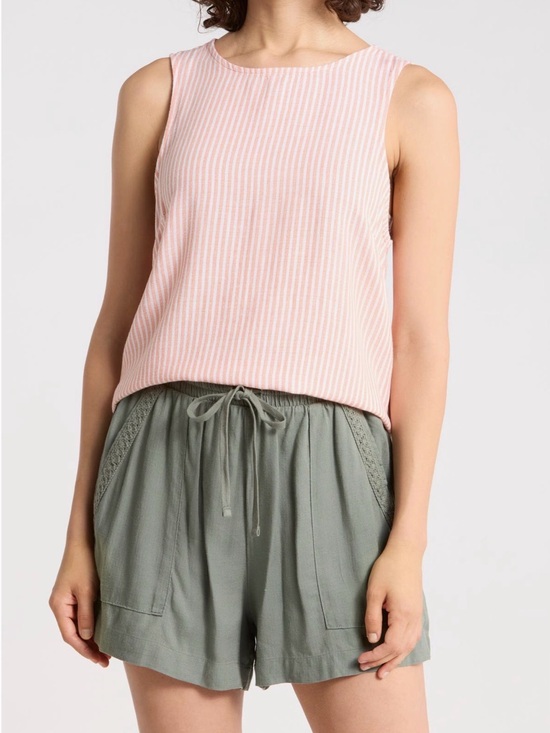 Splendid Tops - Splendid Striped Gingham Shell Sleeveless Top